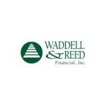 A black and green logo for waddell & reed.