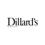 A black and white photo of the dillards logo.