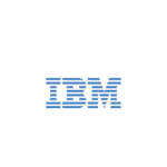 A blue ibm logo on a black background